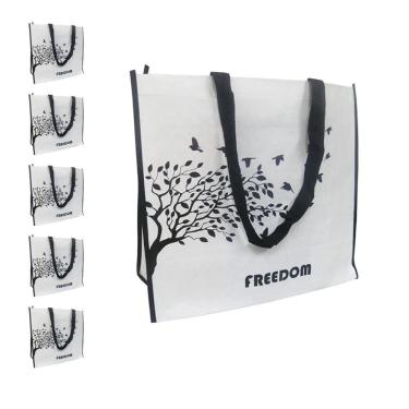 Imagem de Bolsa Ecologica Ecobag Kit 5 Unidades Retornavel Mercado Compras Dobravel