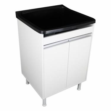 Imagem de Tanque De Lavanderia Gabinete 100% MDF Com Sifão e Válvula - BELLI MÓV