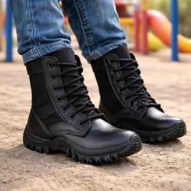 Imagem de Botina Infantil Confortável Estilosa Bota Militar Kids - Vênus Store, 