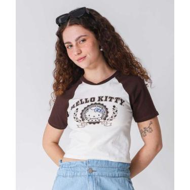Imagem de Blusa Cropped Feminina Hello Kitty Sanrio Off White-21097, Off white, 