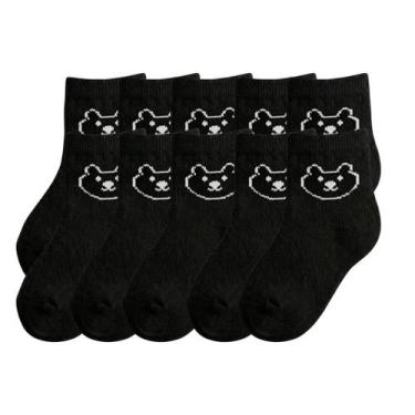 Imagem de Kit 10 Pares Meias Infantis Baby Bear Urso Meninos Meninas Algodão Con