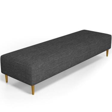 Imagem de Puff Decorativo Sala De Estar Bali W01 Pés Palito 170x60cm Linho Cinza