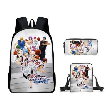 Imagem de Conjunto de mochilas Kurokos Basketballs Cartoon Kids School Nylon - Y