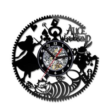 Imagem de Relógio de parede Alices in Wonderland Cheshire Cat Vinyl Disc - yiwei
