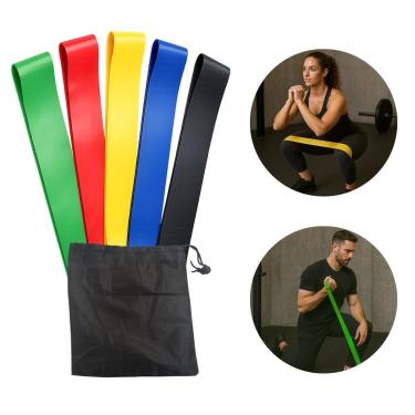 Imagem de Kit 5x Faixa Elásticas Extensor Mini Band Theraband Fisioterapia Superband Treinamento Funcional-Unissex