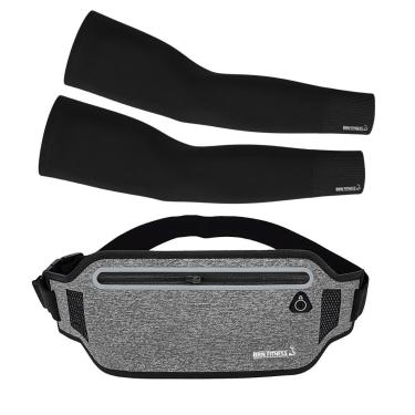 Imagem de Kit Manguito UV50 Proteção Solar + Pochete Porta Doleira Corrida Ciclismo Leve e Confortável-Unissex