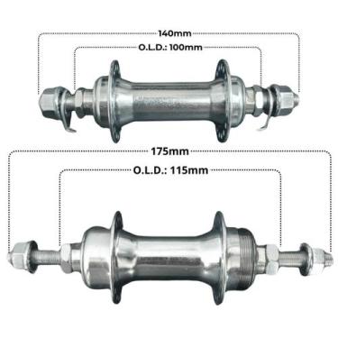 Imagem de Par Cubo De Bike De Ferro Comum 36 Furos Rosca Esferado - PBK, Zincado