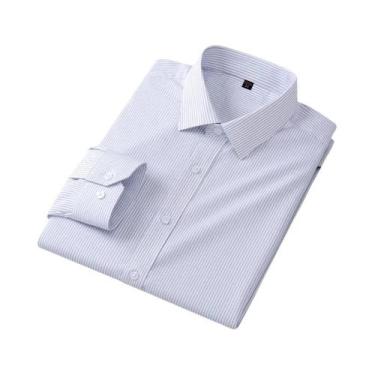Imagem de Camisa Social Masculina Branca Slim Fit Antirrugas De Manga Longa Com 