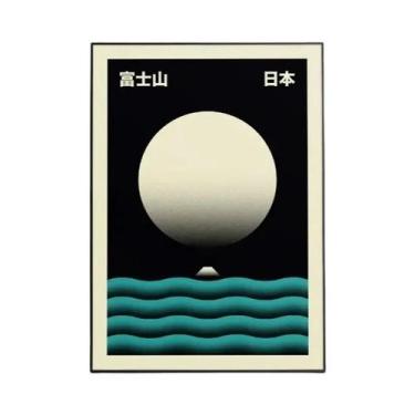 Imagem de Pôster De Arte Moderna De Tóquio Em Tela, Decoração De Parede Com Onda