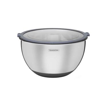 Imagem de Bowl Tramontina Cucina em Aço Inox com Tampa Plástica 22 cm 3 Litros