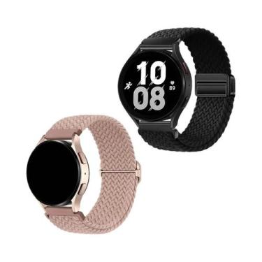 Imagem de Pulseira Magnética 2 Peças, Faixa Elástica Trançada De Nylon Para Reló