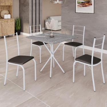 Imagem de Sala de Jantar Teixeira Móveis Mesa de Granito Marica com 4 Cadeiras, 