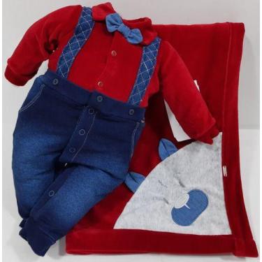 Imagem de Saída Maternidade Plush Luxo Paraiso Bebê Menino Ref. 11635, RN ( 0 - 