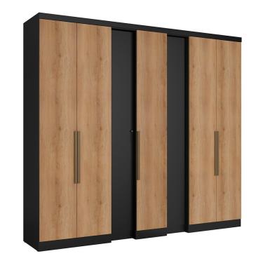 Imagem de Guarda Roupa Selecto 7 Portas 4 Gavetas MDF Preto-capuccino THB