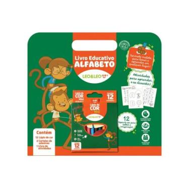 Imagem de Livro para Colorir Pedagógico Letras c/ Cartela de Adesivos + Lápis de