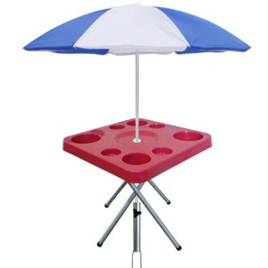 Imagem de Mesa Praia Petisqueira 44 Cm E Sup. Guarda-sol Chão Cores - Riomar Equ