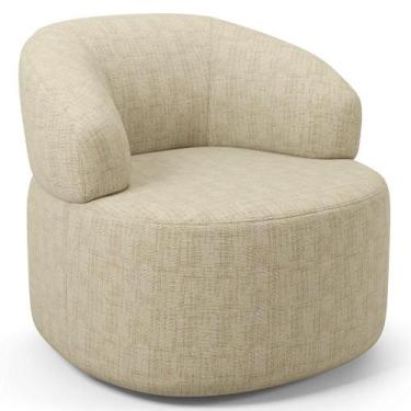 Imagem de Poltrona Giratória Orgânica Para Sala de Estar Living Helena L02 Linho