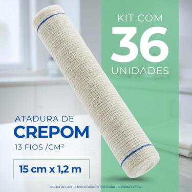 Imagem de Atadura Crepom Faixa Bandagem Elástica 15cmx1.2m Kit 36 Un - TEXMED