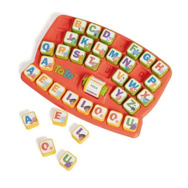 Imagem de Brinquedo Didático Monta Palavras - Ta Te Ti para Montar Palavras com Mesa Alfabeto e Roleta Educativa Tateti Brinquedos