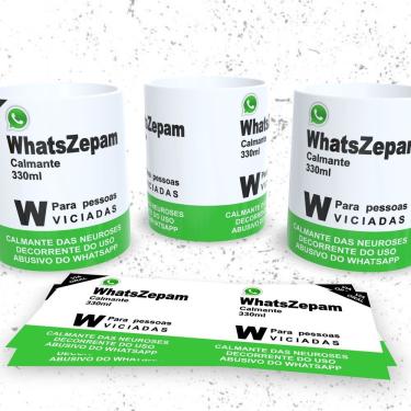 Imagem de Caneca de Porcelana Remédios Engraçados Whatszepam para Bebidas 325ML com Estampa Divertida Branco Outras Marcas