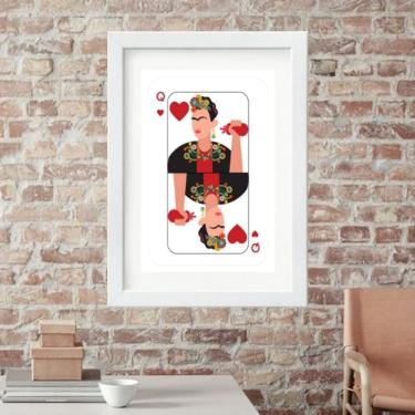 Imagem de Quadro Frida Kahlo Carta Baralho - 60x48cm
