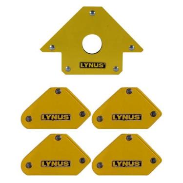 Imagem de Kit Esquadros Magnéticos 5 Peças KELM 5A 25/5kg Lynus