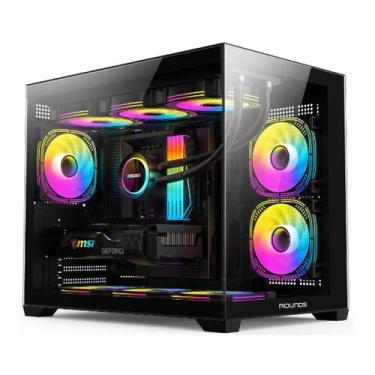 Imagem de Gabinete Gamer Round5 Blast Mid Tower M-ATX Sem Fan Aquário Vidro Pret