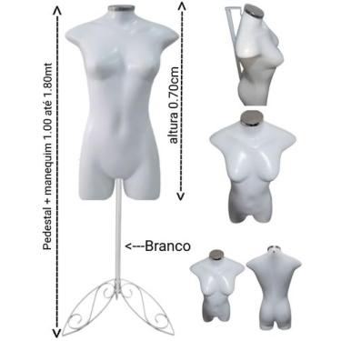 Imagem de Manequim feminino (meio corpo modelo jó n.36) com tampa prata + pedest