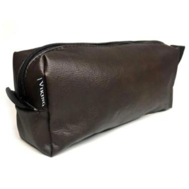 Imagem de Necessaire Masculina Produtos de Barba Barber Shop Viking, Marrom