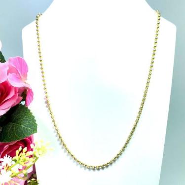 Imagem de Colar Cordão Bolinha 45cm 3mm Prata 925 Folheado A Ouro 18k - Lojas La