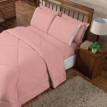 Imagem de Roupa De Cama + Lençol Dupla Face Casal Box 6 Pçs Edredom - nunes