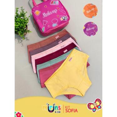 Imagem de Kit de calcinhas infantil com 7 unidades na Bolsinha Sofia - Êxito Lin