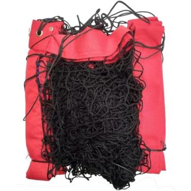 Imagem de Rede de Beach Tennis Master Lazer Malha 4x4 Fio 1mm Seda Vermelho com 4 Faixas e Ilhós Matrix
