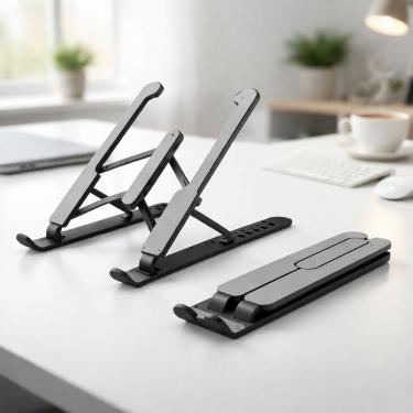 Imagem de Suporte para Notebook Ajustável Dobrável Ergonômico Antiderrapante Portátil 6 Níveis Pr...