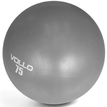 Imagem de Bola Suíça de Ginástica Pilates 75cm VP1036 com Bomba Anti-explosão Cinza Vollo Sports