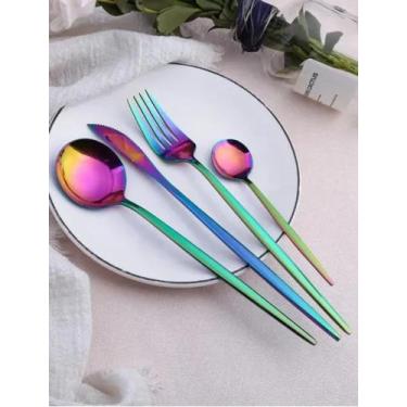 Imagem de Conjunto De Talheres Slim Com 4 Peças - Aço Inoxidável, Furta-Cor