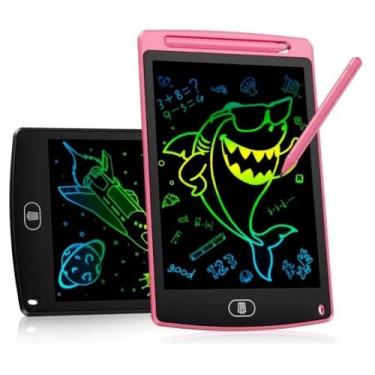Imagem de Brinquedo Tablet Lousa Infantil 8,5" Caneta e Bateria Cores - UK