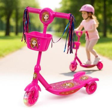 Imagem de Patinete Infantil Dobravel Musical 3 Rodas com Led Brilham Com Movimen