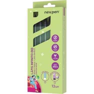 Imagem de Lápis Newpen Infinito Diamante Color Redondo Preto com Tecnologia Grafeno Durabilidade 100 Lápis