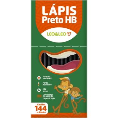 Imagem de Lápis Preto Sextavado Leonora HB Formato Sextavado Caixa com 144 Unidades Preto