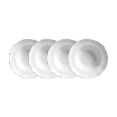 Imagem de Conjunto de Pratos de Sobremesa New White Stoneware 4 Peças 250ML Minimalista Branco Porto Brasil