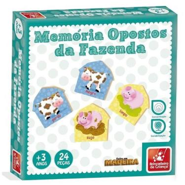 Imagem de Jogo de memória em madeira e cx em cartonado - opostos da fazenda - GE