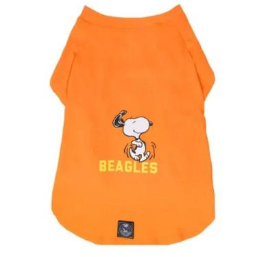 Imagem de Roupa Cachorro Snoopy Camiseta Confortável Beagle Laranja Tamanho:G - 