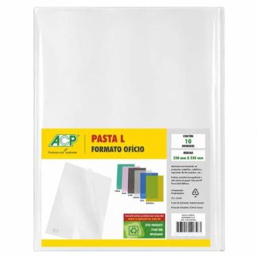 Imagem de Kit 10 Pastas L Semi Transparente Fumê Azul (Oficio) 230x 335mm - ACP,
