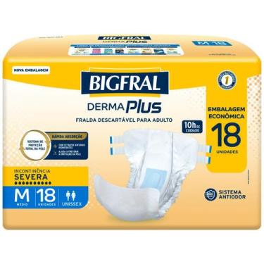 Imagem de Fralda calça geriátrica Derma Plus Incontinência Severa M Bigfral 18 U