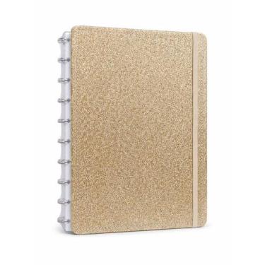 Imagem de Caderno Dourado Shine 80 Folhas Reposicionáveis Capa Dura G - Disko