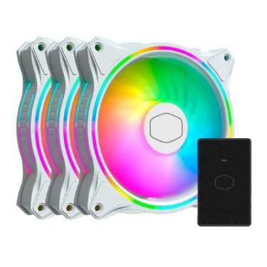 Imagem de Kit Cooler P/ Gabinete Cooler Master Masterfan Mf120 Halo 3 Em 1 Argb 120mm Branco - Mfl-b2dw-183pa.