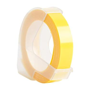 Imagem de Sokg Recarga de fita de etiqueta em relevo de plástico 3D para DYMO 12965 1610 Label Maker com 3/8 de polegada * 9,8 pés, 1 rolo amarelo claro