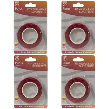 Imagem de Kit Fita Dupla Face Super Forte 1,8 cm x 2 Metros 4 Unidades