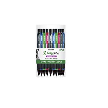 Imagem de Zebra Z-Grip Plus Mechanical Pencils, Shake Advance Technology, 0.7mm Point Size, Refillable, Assorted Colors, 32-Count